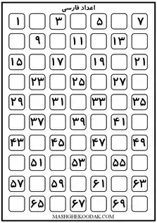 12کاربرگ اعداد فارسی 1تا 70 A0100 (1)